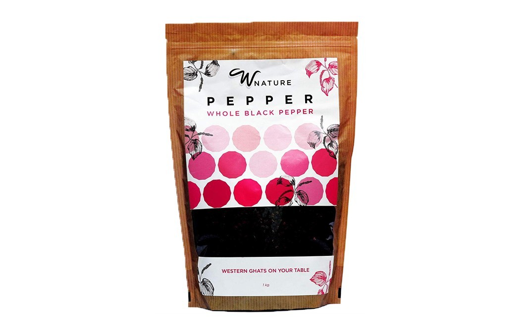 Wnature Whole Black Pepper    Pack  1 kilogram